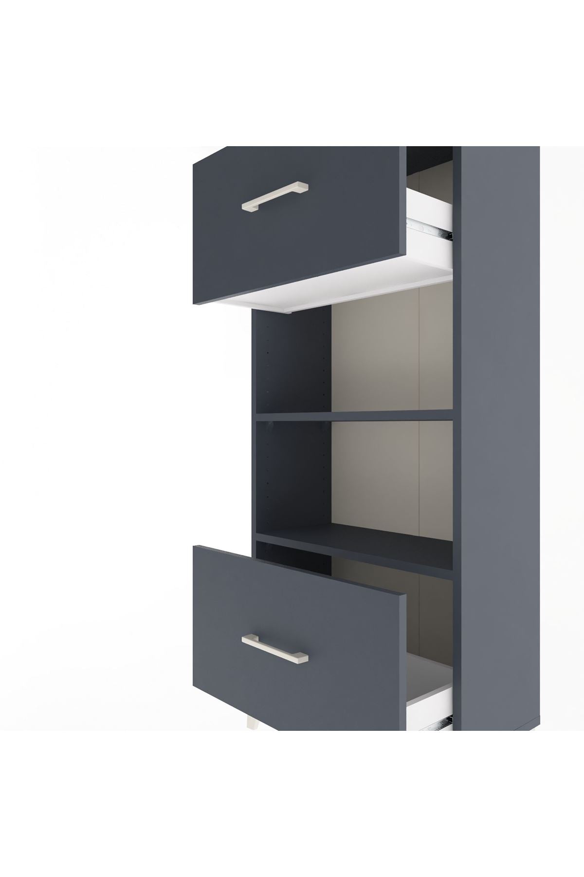 Arges Dolap 2 Raflı 2 Çekmeceli 60x30x134 - S17M033V5A