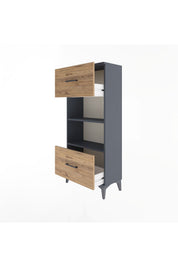 Arges Dolap 2 Raflı 2 Çekmeceli 60x30x134 - S17M033V6A