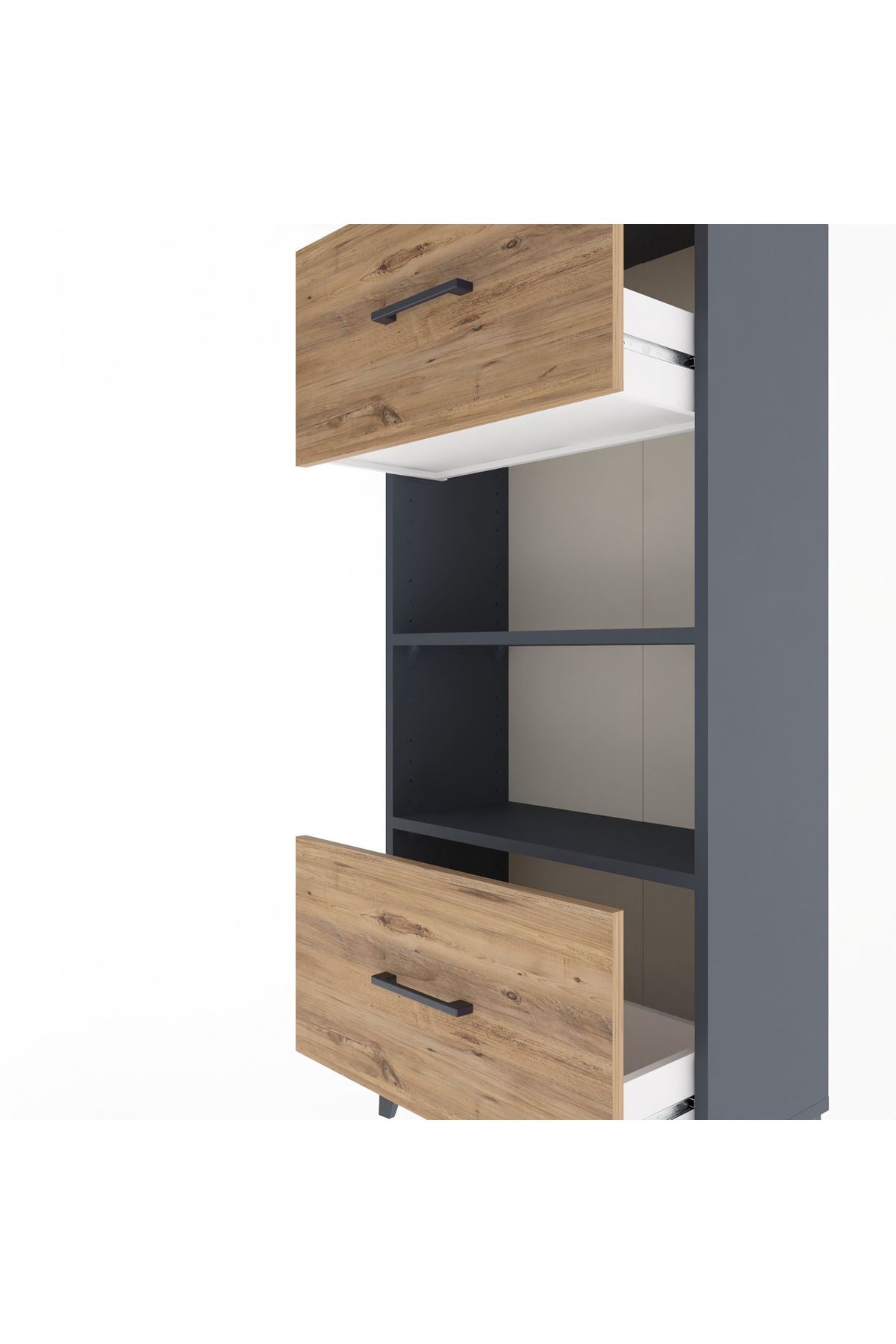Arges Dolap 2 Raflı 2 Çekmeceli 60x30x134 - S17M033V6A