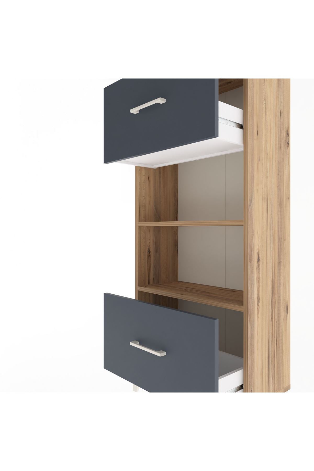 Arges Dolap 2 Raflı 2 Çekmeceli 60x30x134 - S17M033V8A