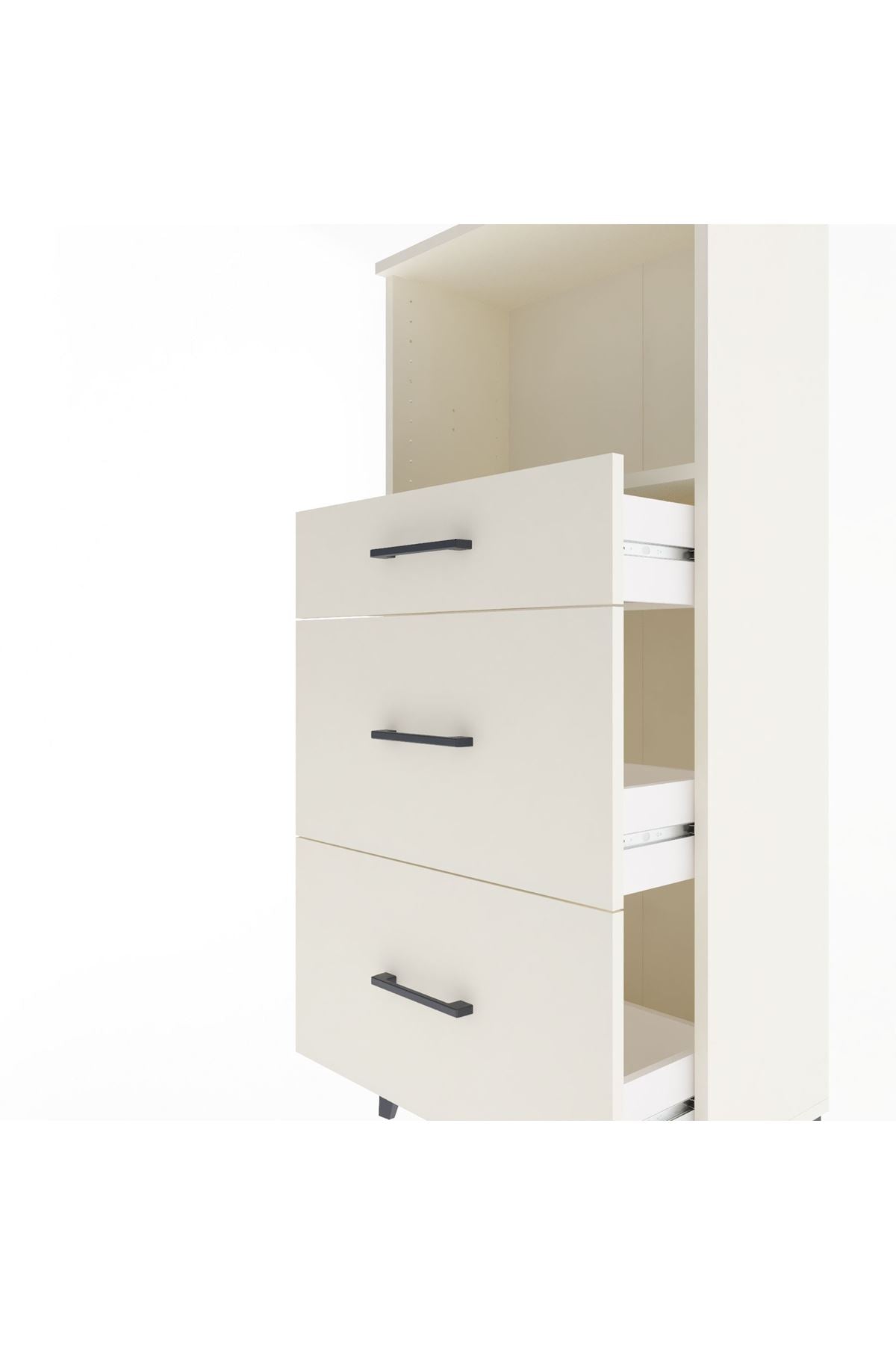 Arges Dolap Tek Raflı 3 Çekmeceli 60x30x134 - S17M034V1A