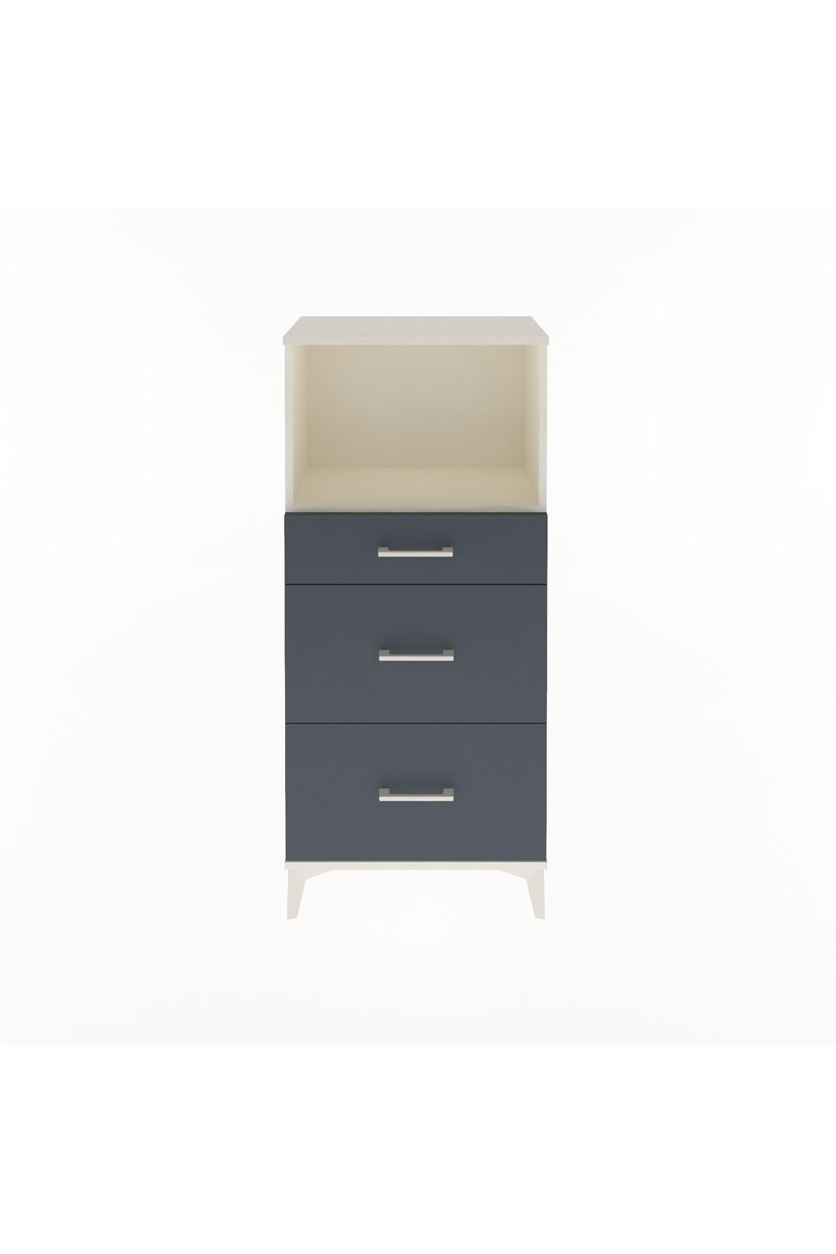 Arges Dolap Tek Raflı 3 Çekmeceli 60x30x134 - S17M034V2A
