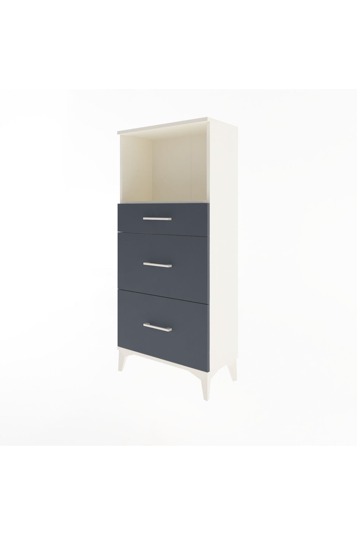 Arges Dolap Tek Raflı 3 Çekmeceli 60x30x134 - S17M034V2A