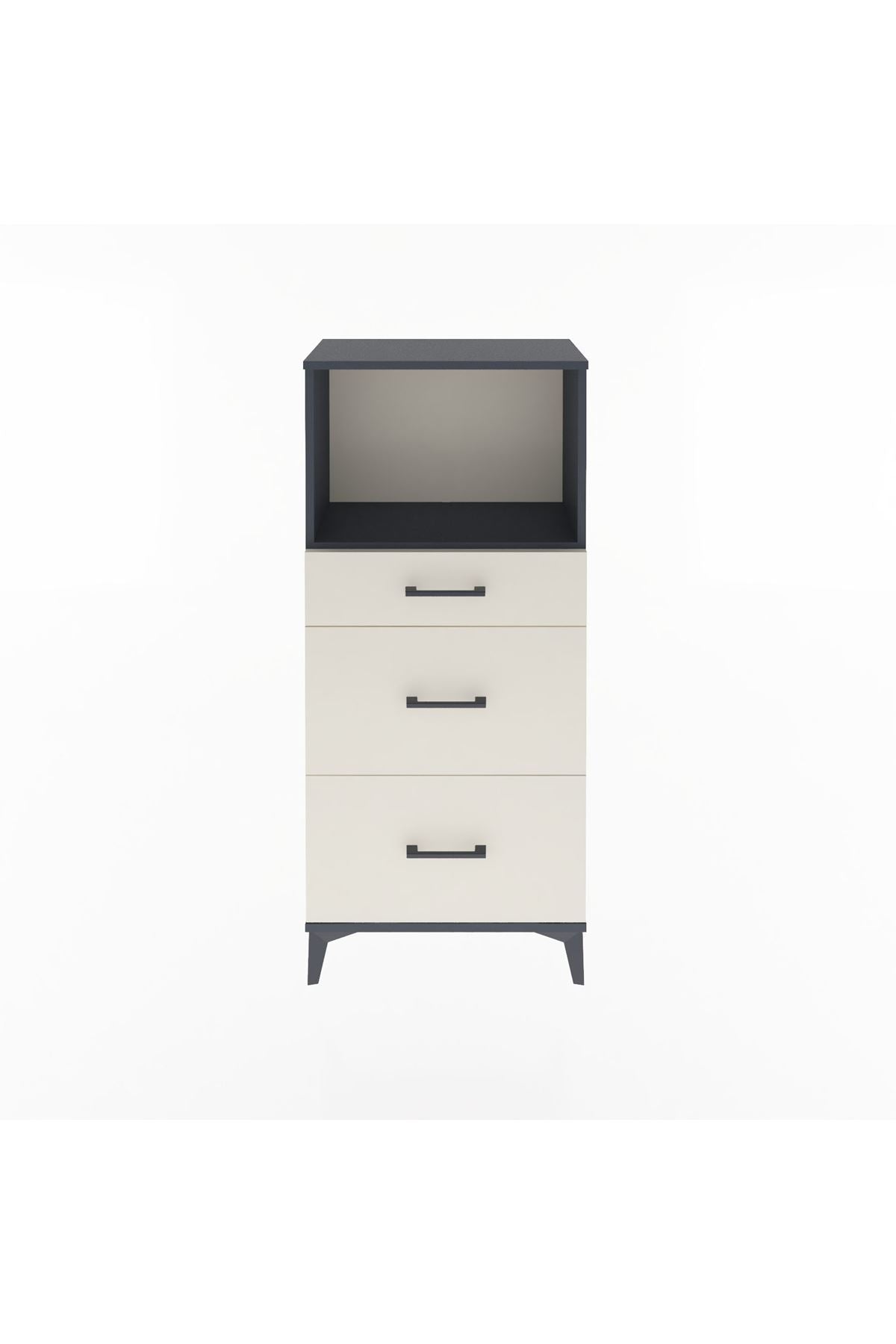 Arges Dolap Tek Raflı 3 Çekmeceli 60x30x134 - S17M034V4A