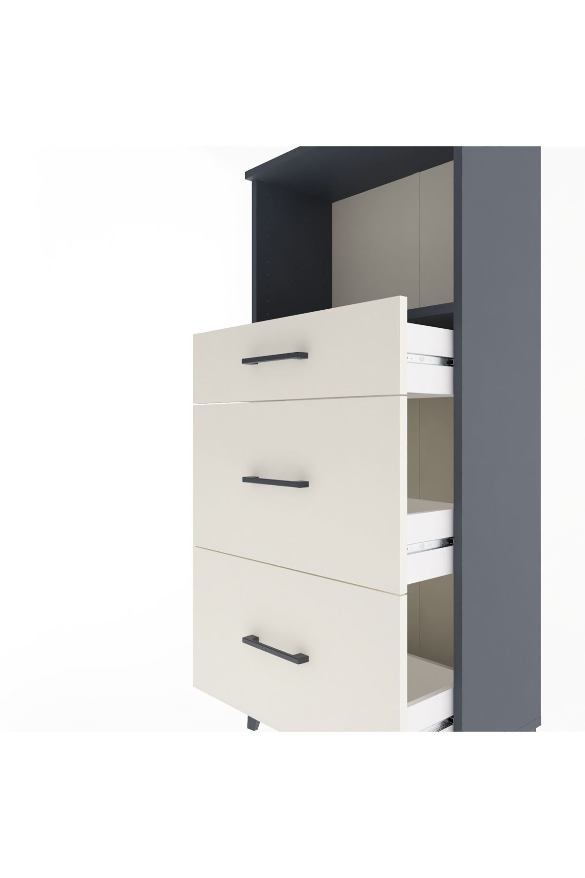 Arges Dolap Tek Raflı 3 Çekmeceli 60x30x134 - S17M034V4A