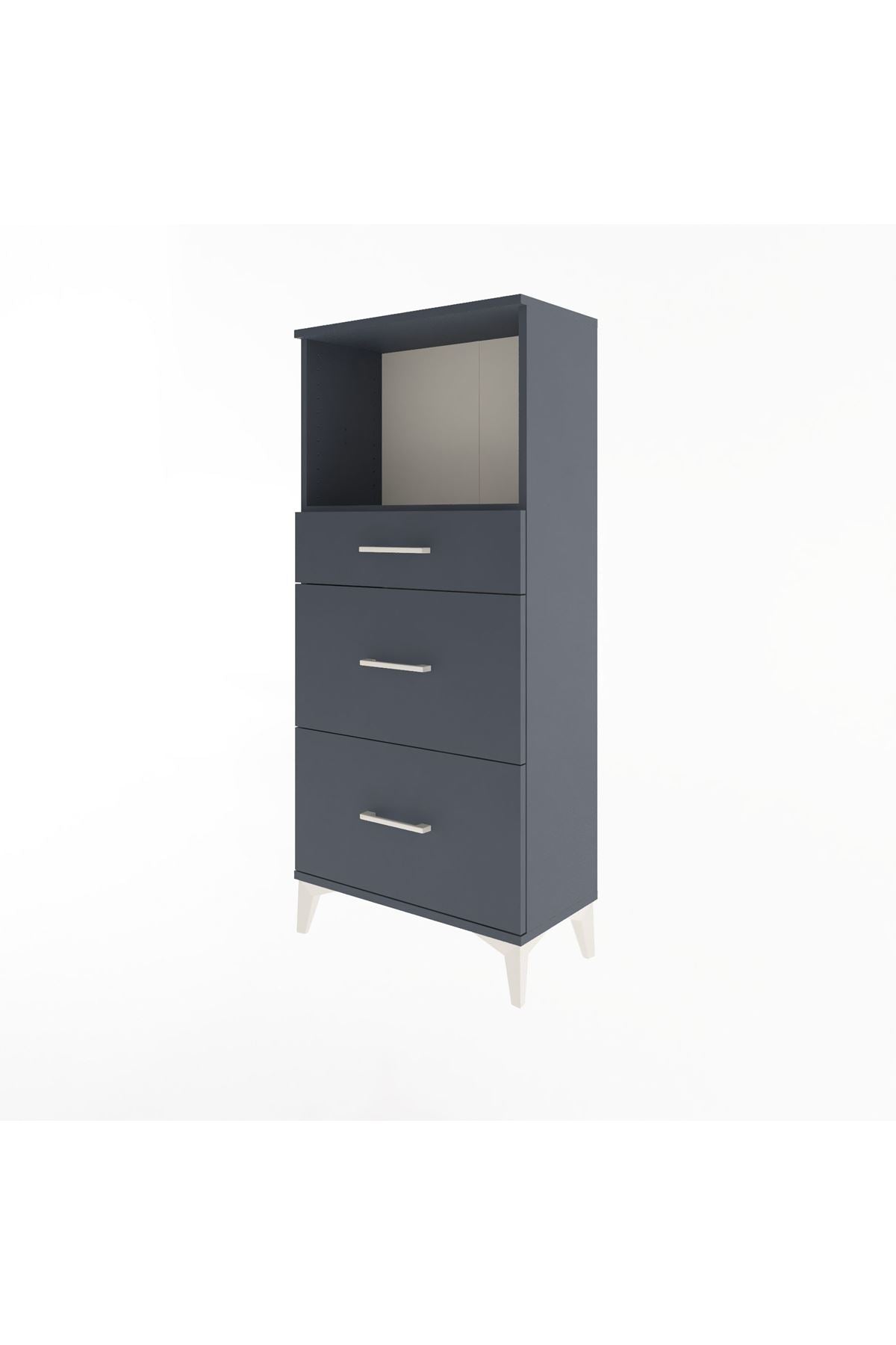 Arges Dolap Tek Raflı 3 Çekmeceli 60x30x134 - S17M034V5A