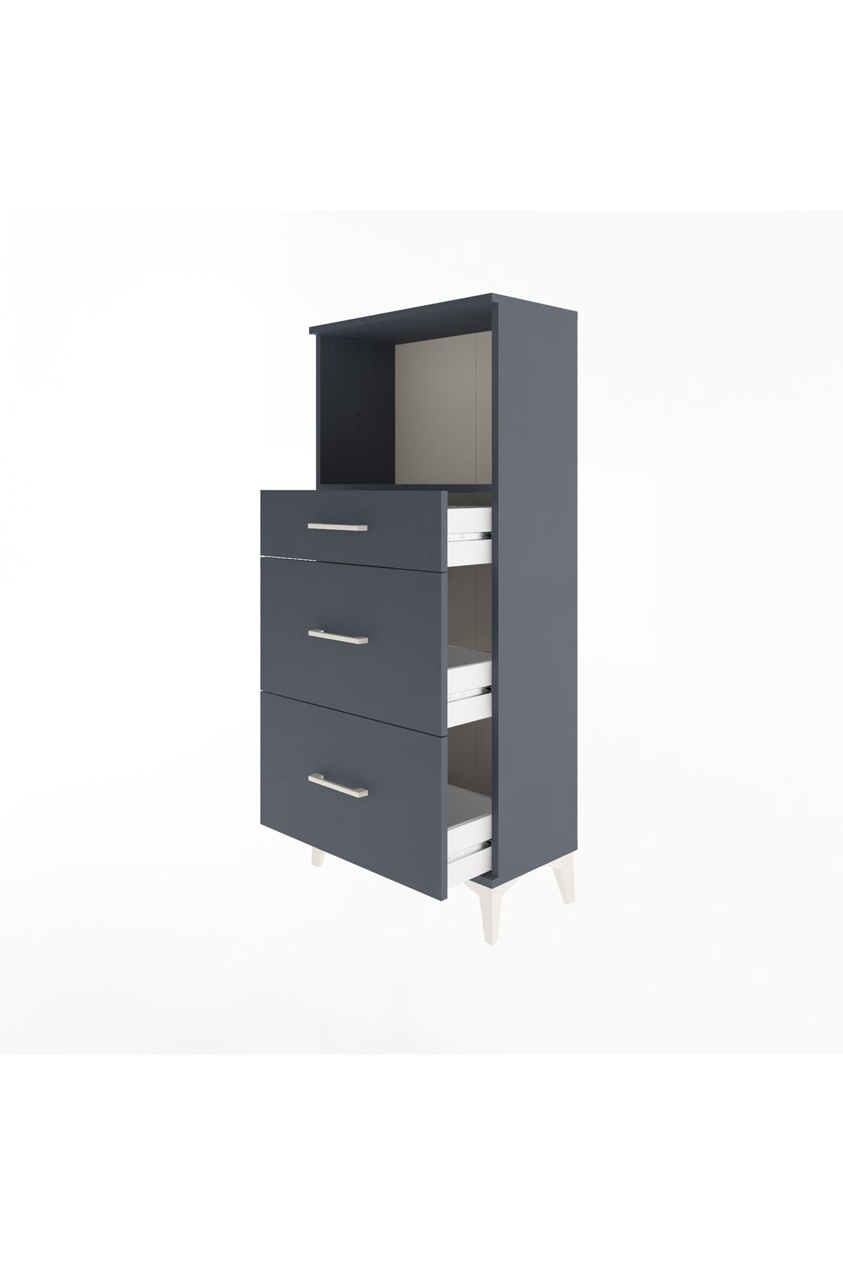 Arges Dolap Tek Raflı 3 Çekmeceli 60x30x134 - S17M034V5A