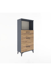Arges Dolap Tek Raflı 3 Çekmeceli 60x30x134 - S17M034V6A