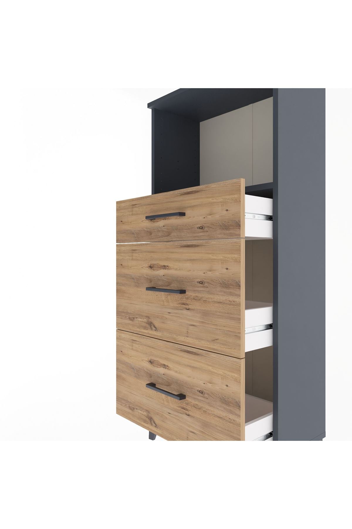 Arges Dolap Tek Raflı 3 Çekmeceli 60x30x134 - S17M034V6A
