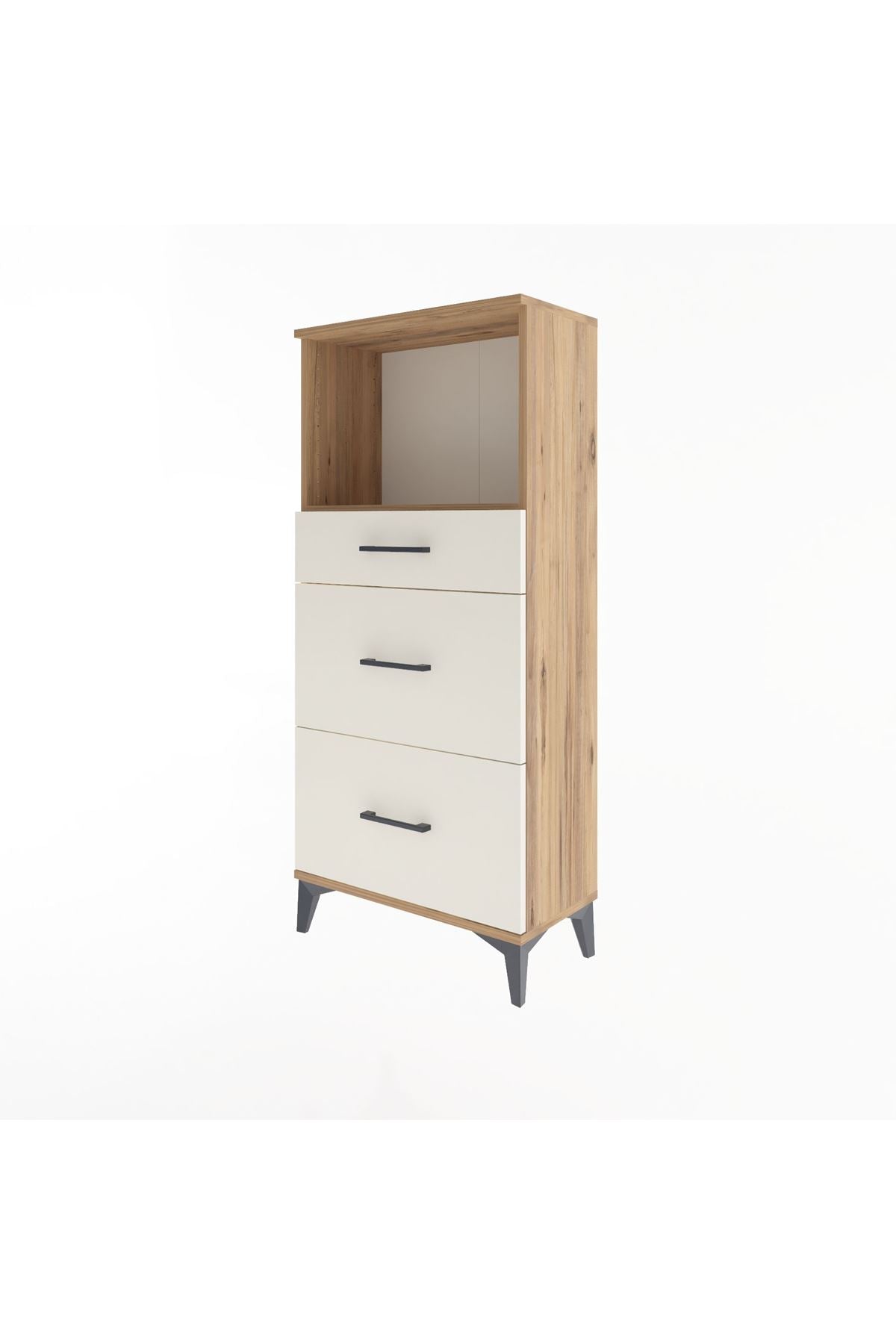 Arges Dolap Tek Raflı 3 Çekmeceli 60x30x134 - S17M034V7A