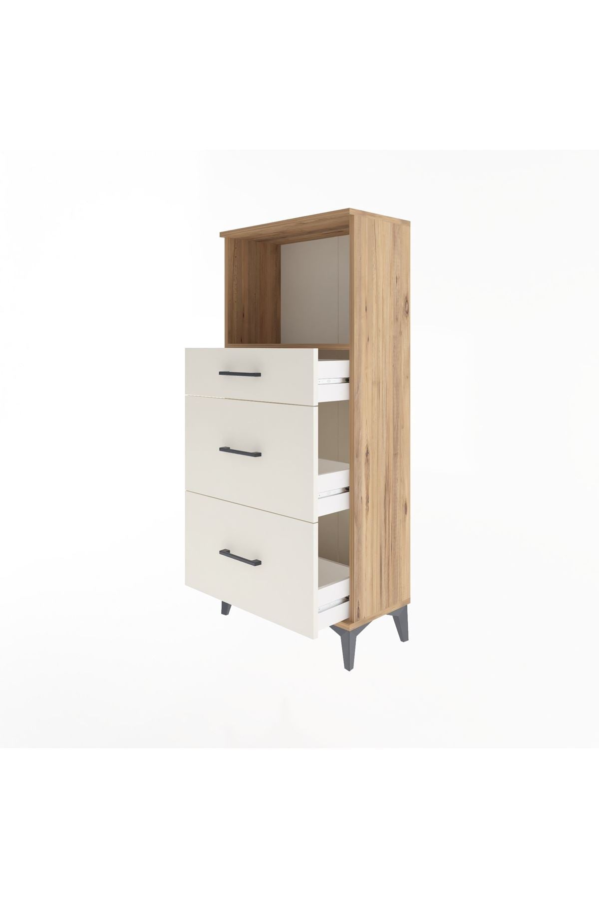 Arges Dolap Tek Raflı 3 Çekmeceli 60x30x134 - S17M034V7A
