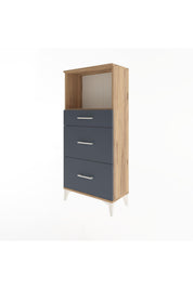 Arges Dolap Tek Raflı 3 Çekmeceli 60x30x134 - S17M034V8A