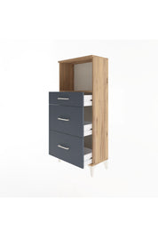 Arges Dolap Tek Raflı 3 Çekmeceli 60x30x134 - S17M034V8A
