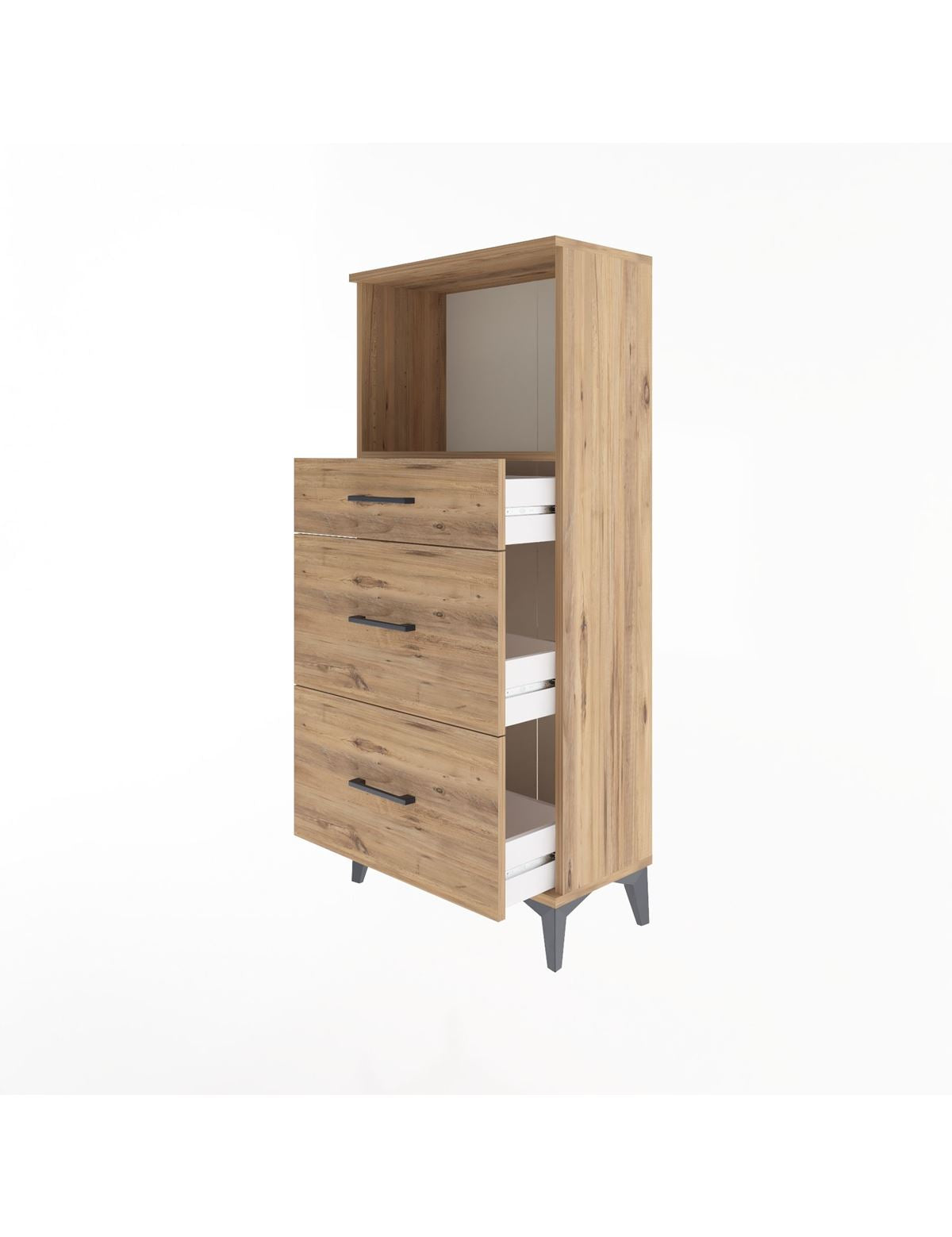 Arges Dolap Tek Raflı 3 Çekmeceli 60x30x134 - S17M034V9A