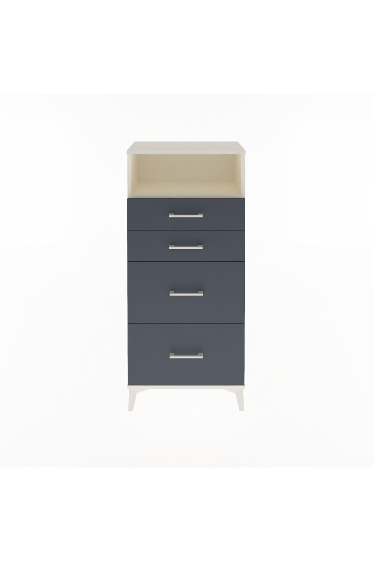 Arges Dolap Tek Raflı 4 Çekmeceli 60x30x134 - S17M035V2A