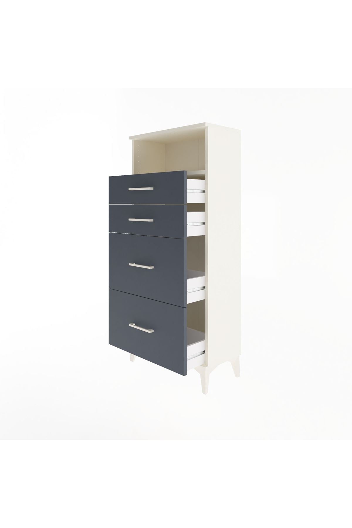 Arges Dolap Tek Raflı 4 Çekmeceli 60x30x134 - S17M035V2A
