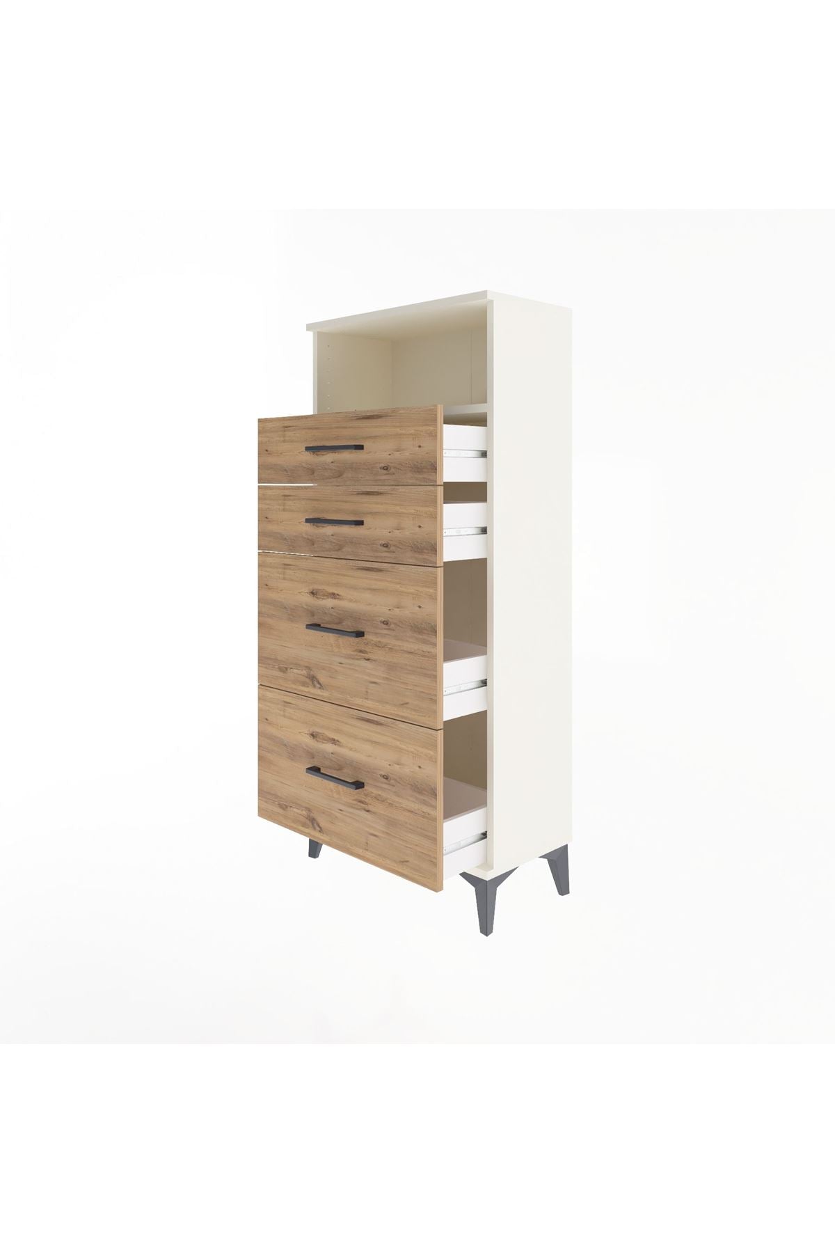 Arges Dolap Tek Raflı 4 Çekmeceli 60x30x134 - S17M035V3A