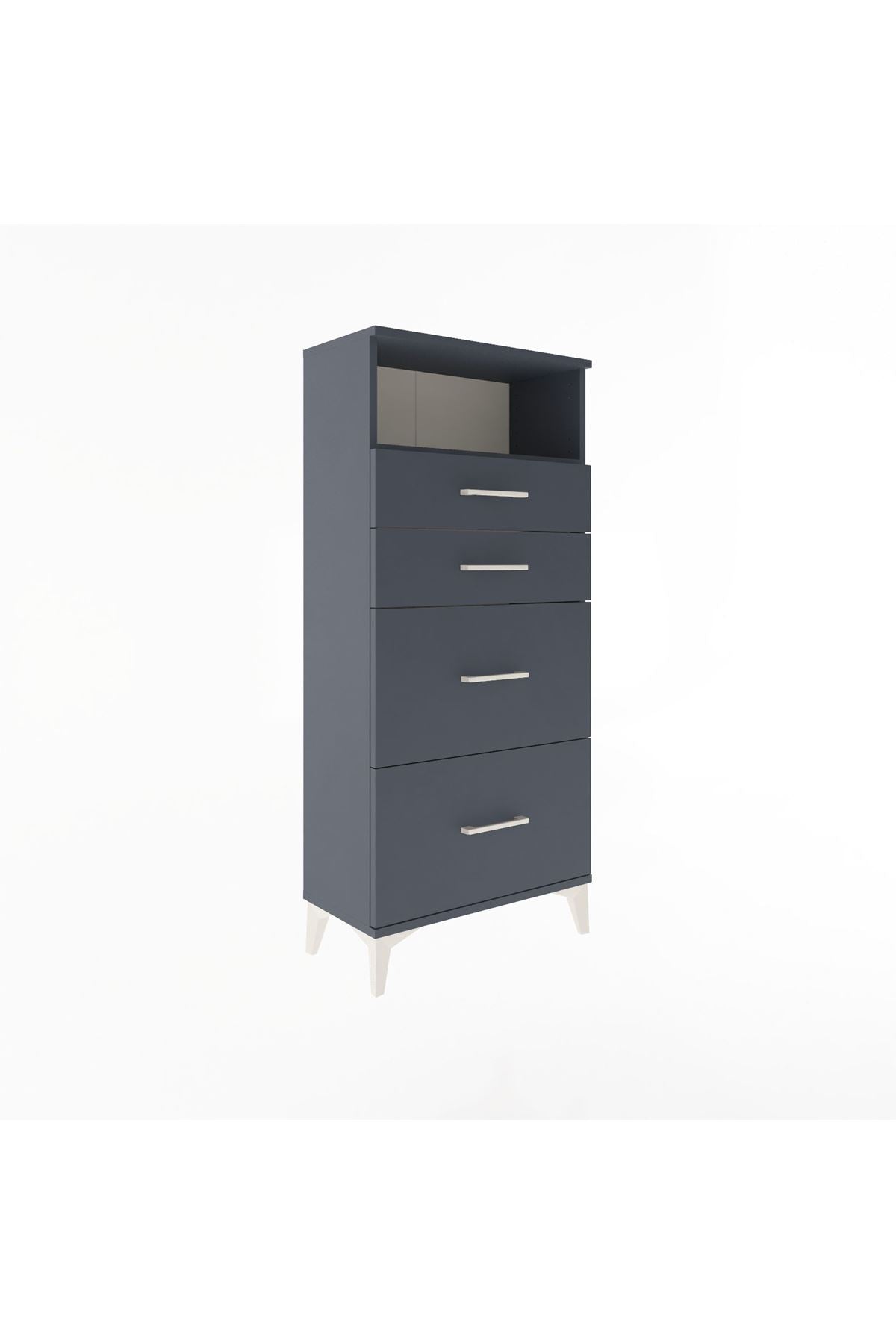 Arges Dolap Tek Raflı 4 Çekmeceli 60x30x134 - S17M035V5A