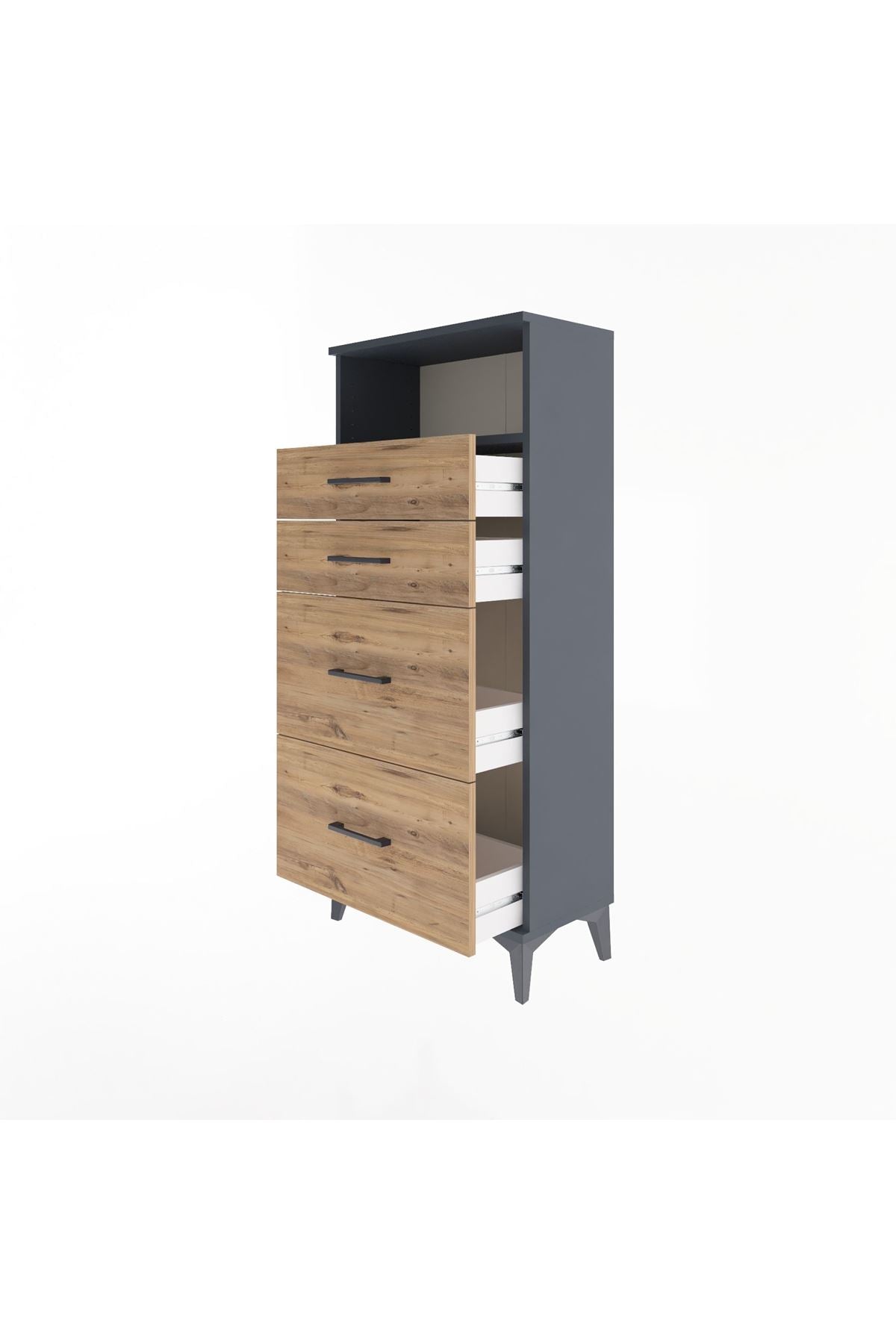 Arges Dolap Tek Raflı 4 Çekmeceli 60x30x134 - S17M035V6A