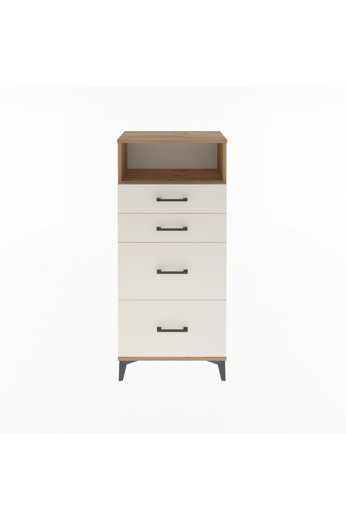 Arges Dolap Tek Raflı 4 Çekmeceli 60x30x134 - S17M035V7A