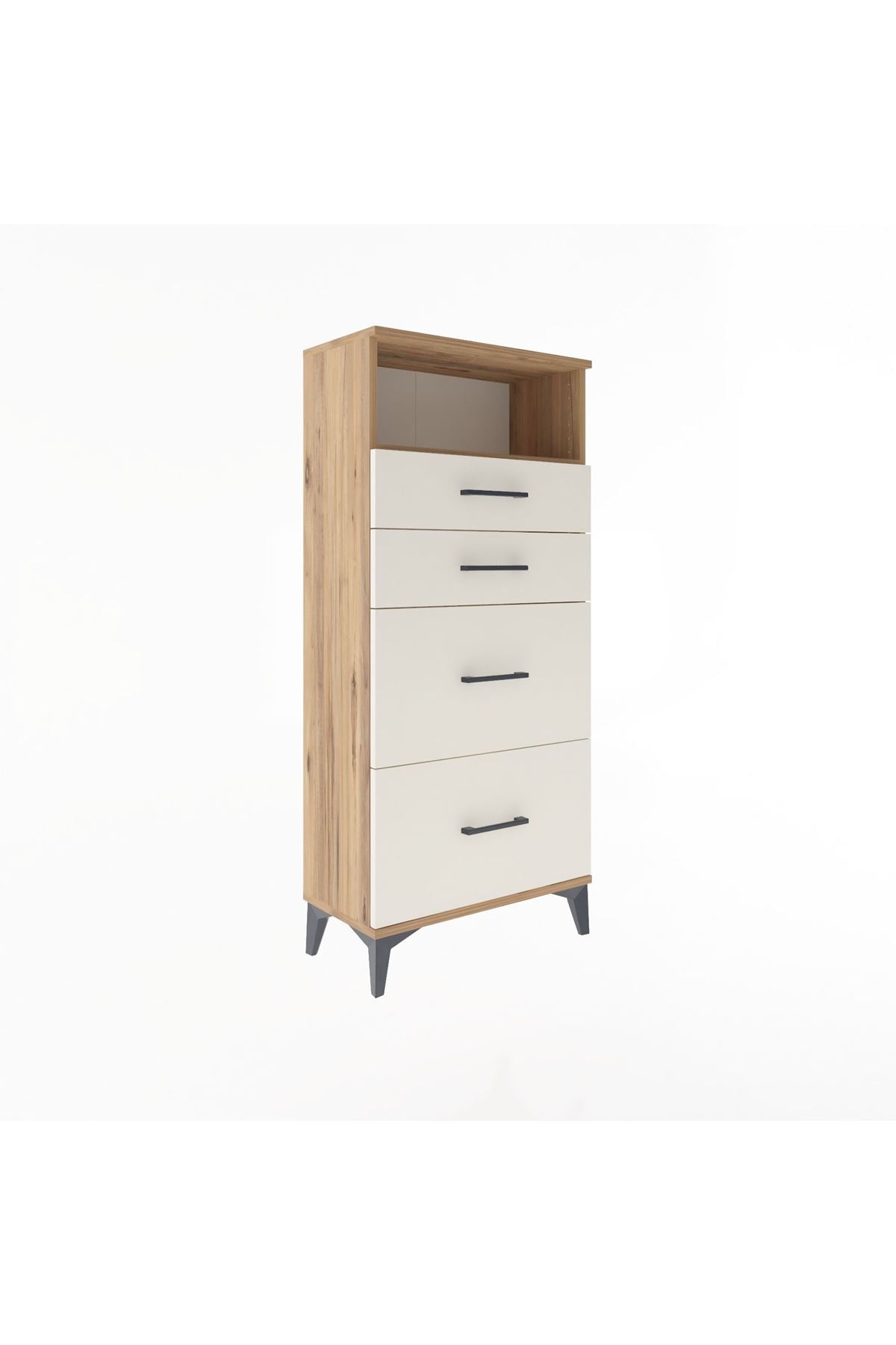 Arges Dolap Tek Raflı 4 Çekmeceli 60x30x134 - S17M035V7A