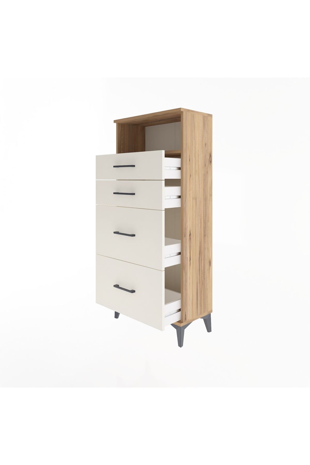 Arges Dolap Tek Raflı 4 Çekmeceli 60x30x134 - S17M035V7A