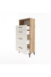Arges Dolap Tek Raflı 4 Çekmeceli 60x30x134 - S17M035V7A