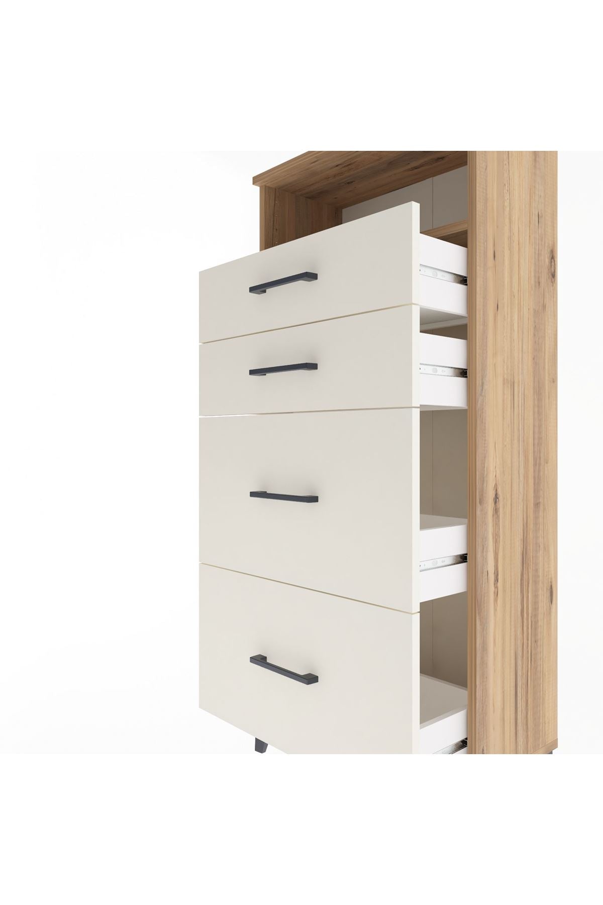 Arges Dolap Tek Raflı 4 Çekmeceli 60x30x134 - S17M035V7A