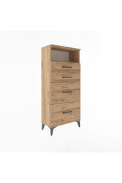 Arges Dolap Tek Raflı 4 Çekmeceli 60x30x134 - S17M035V9A