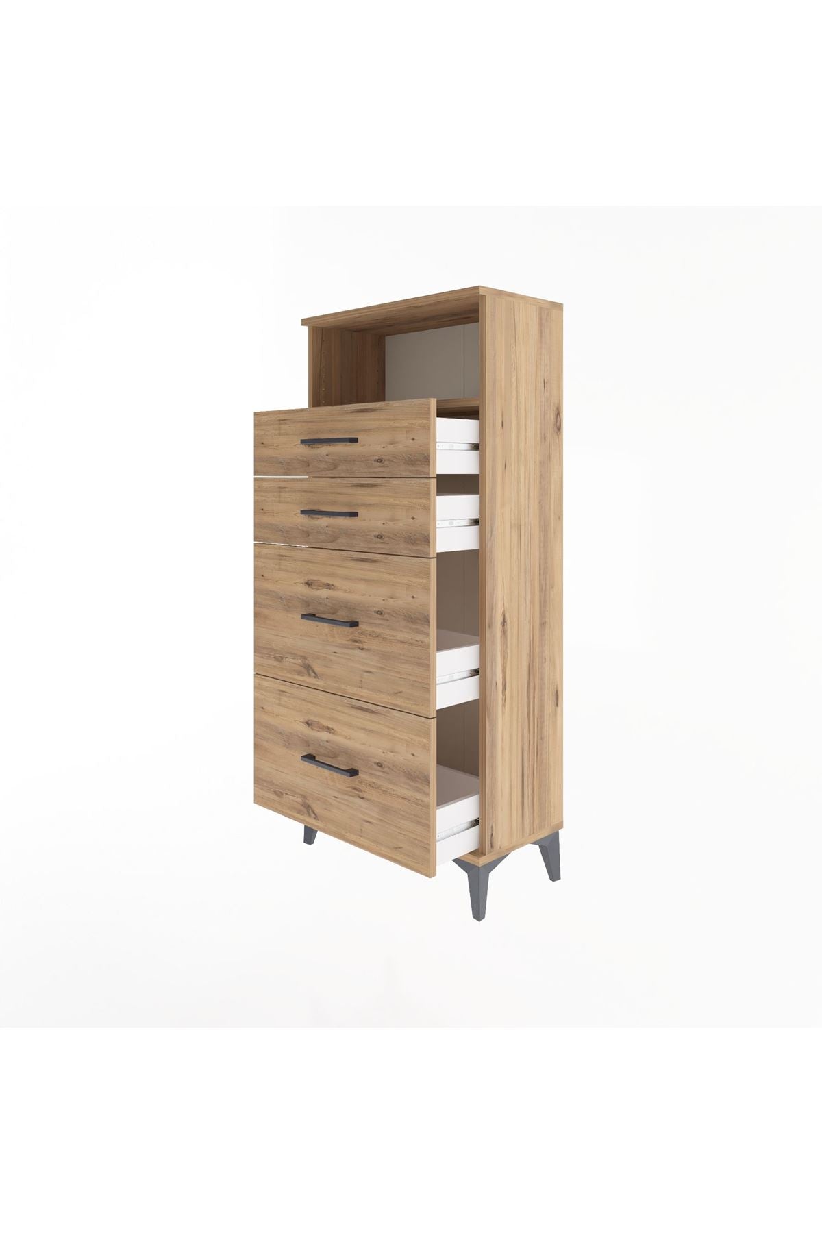 Arges Dolap Tek Raflı 4 Çekmeceli 60x30x134 - S17M035V9A
