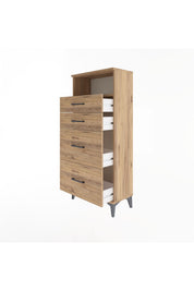 Arges Dolap Tek Raflı 4 Çekmeceli 60x30x134 - S17M035V9A