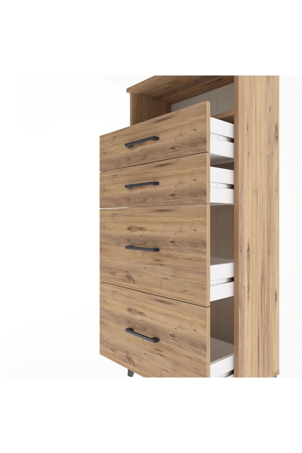 Arges Dolap Tek Raflı 4 Çekmeceli 60x30x134 - S17M035V9A