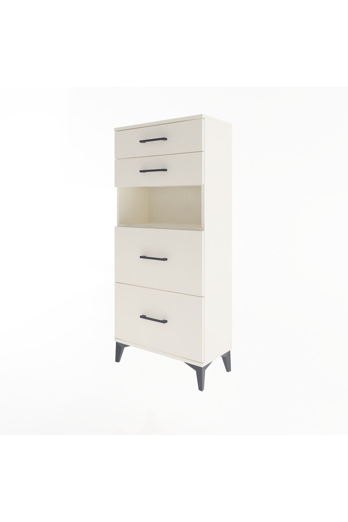 Arges Dolap Tek Raflı 4 Çekmeceli 60x30x134 - S17M036V1A