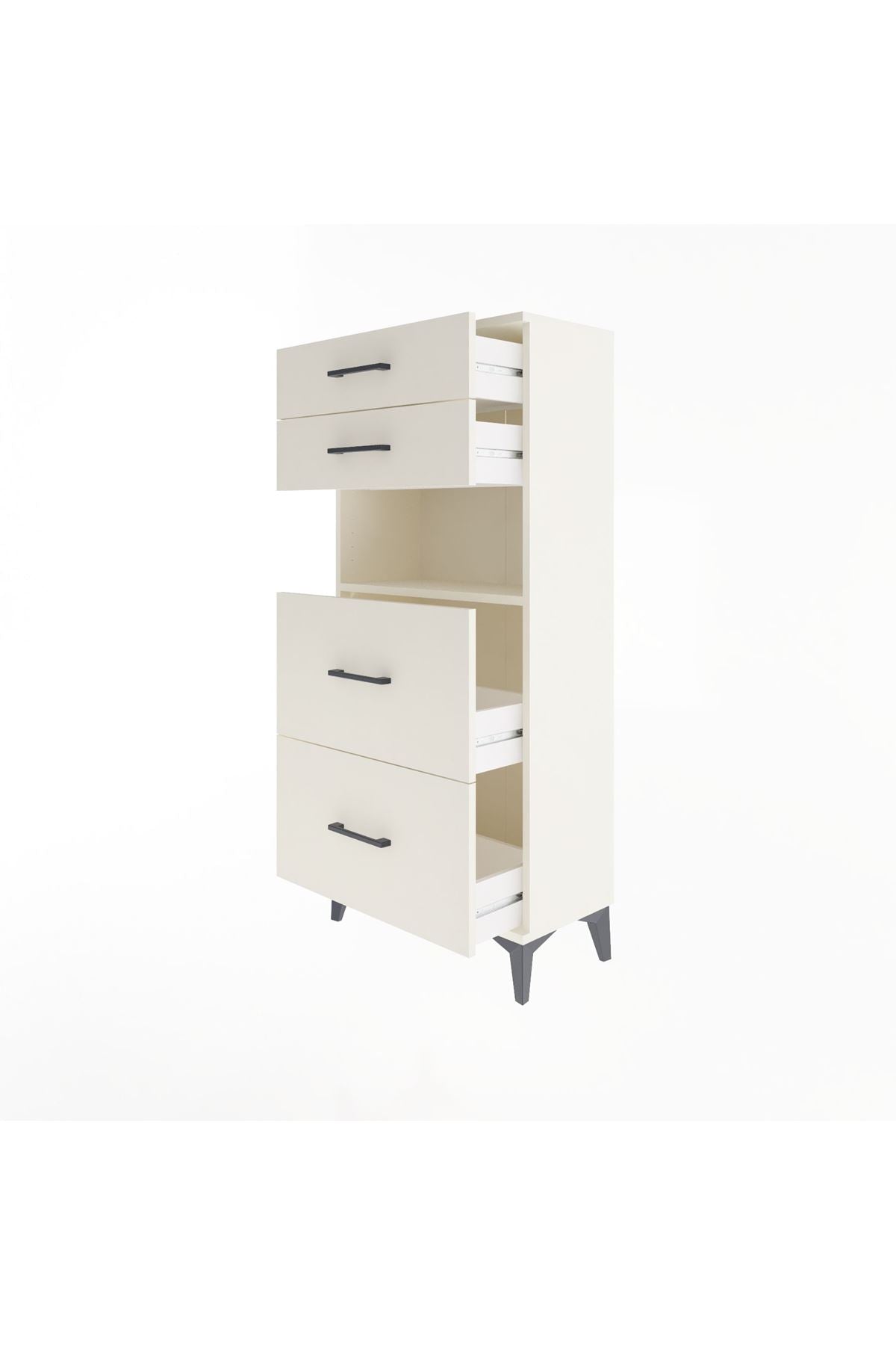 Arges Dolap Tek Raflı 4 Çekmeceli 60x30x134 - S17M036V1A