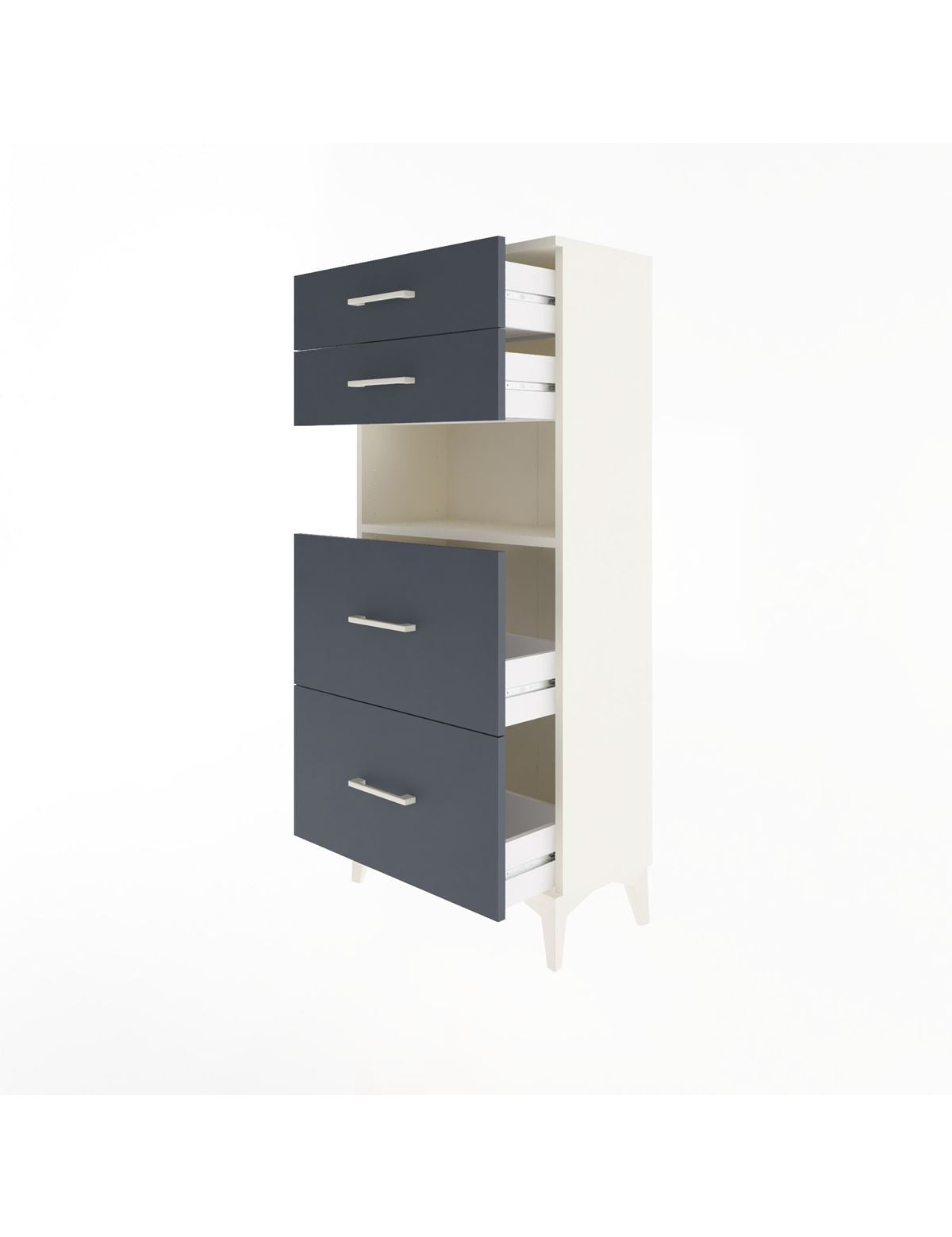 Arges Dolap Tek Raflı 4 Çekmeceli 60x30x134 - S17M036V2A