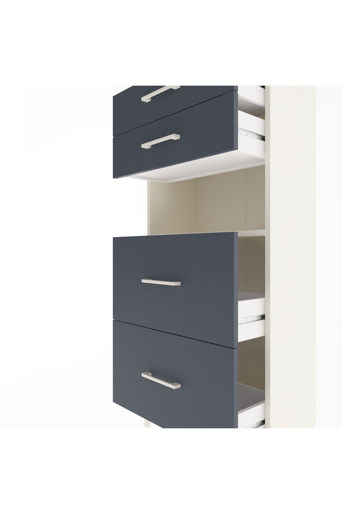 Arges Dolap Tek Raflı 4 Çekmeceli 60x30x134 - S17M036V2A