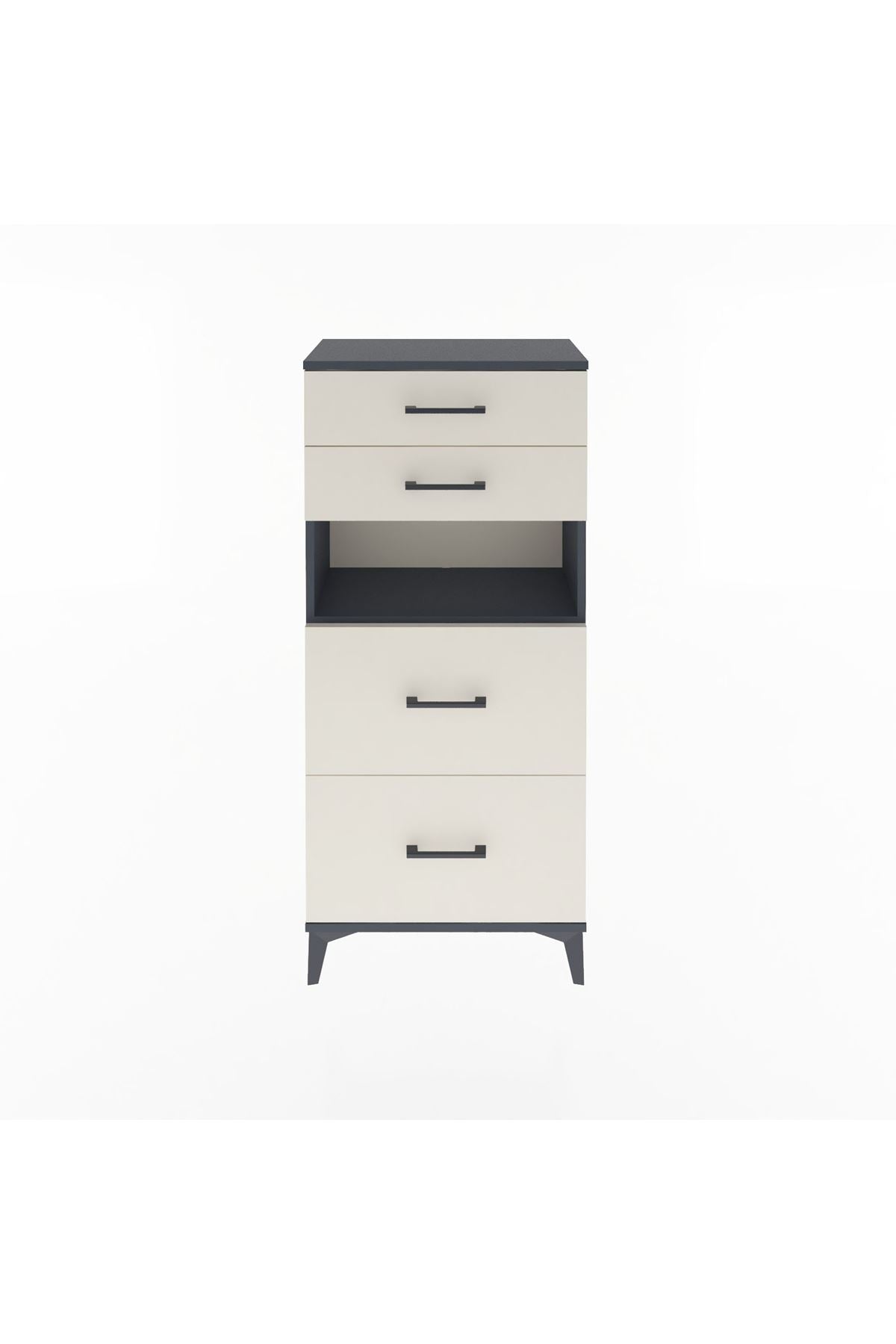 Arges Dolap Tek Raflı 4 Çekmeceli 60x30x134 - S17M036V4A