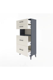 Arges Dolap Tek Raflı 4 Çekmeceli 60x30x134 - S17M036V4A