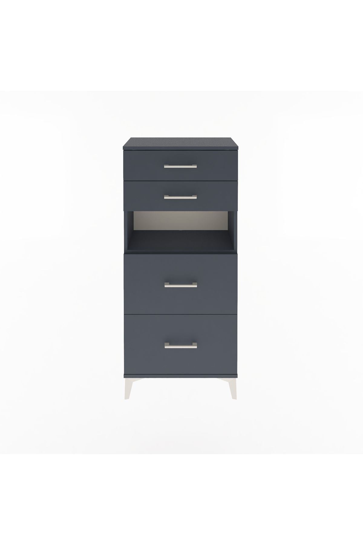 Arges Dolap Tek Raflı 4 Çekmeceli 60x30x134 - S17M036V5A