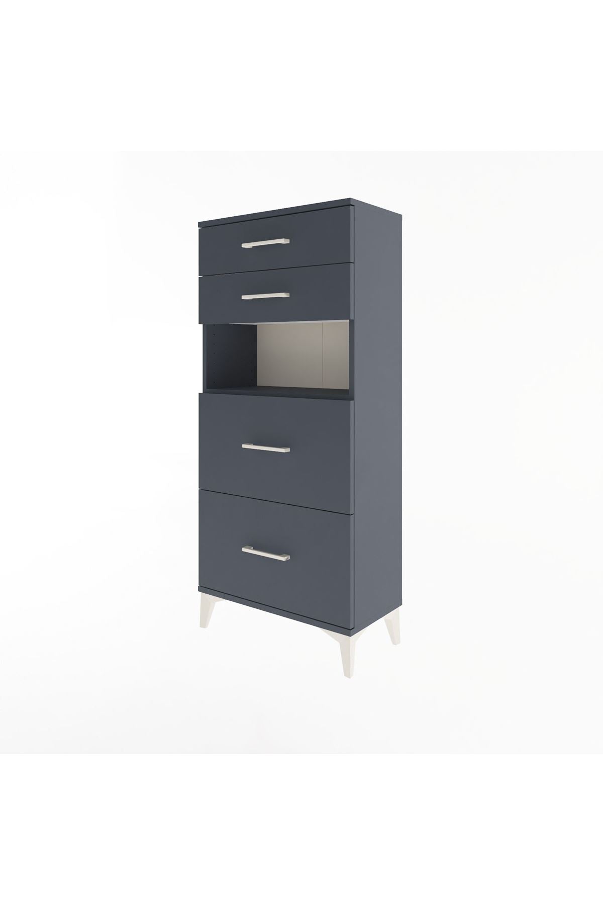 Arges Dolap Tek Raflı 4 Çekmeceli 60x30x134 - S17M036V5A