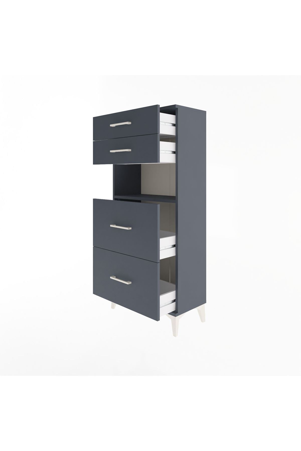Arges Dolap Tek Raflı 4 Çekmeceli 60x30x134 - S17M036V5A