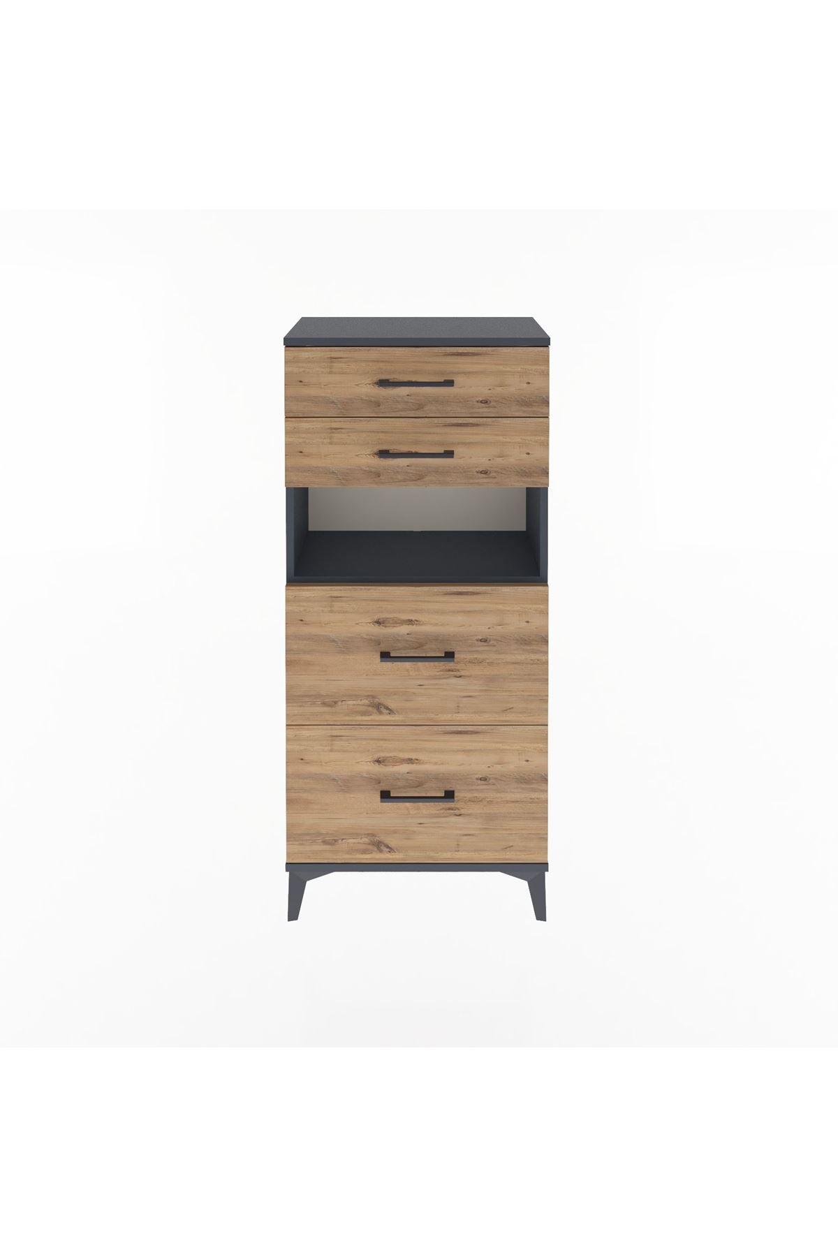 Arges Dolap Tek Raflı 4 Çekmeceli 60x30x134 - S17M036V6A