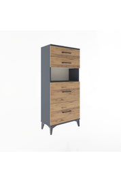 Arges Dolap Tek Raflı 4 Çekmeceli 60x30x134 - S17M036V6A