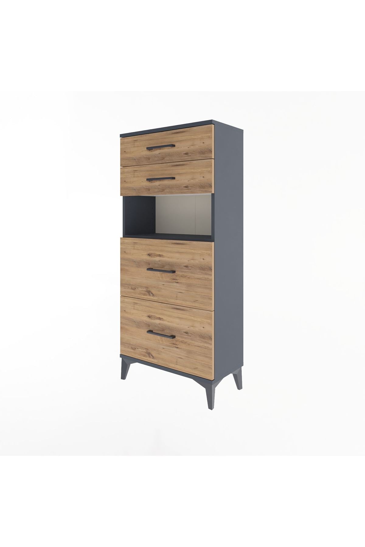 Arges Dolap Tek Raflı 4 Çekmeceli 60x30x134 - S17M036V6A