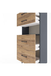 Arges Dolap Tek Raflı 4 Çekmeceli 60x30x134 - S17M036V6A