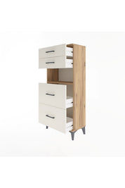 Arges Dolap Tek Raflı 4 Çekmeceli 60x30x134 - S17M036V7A