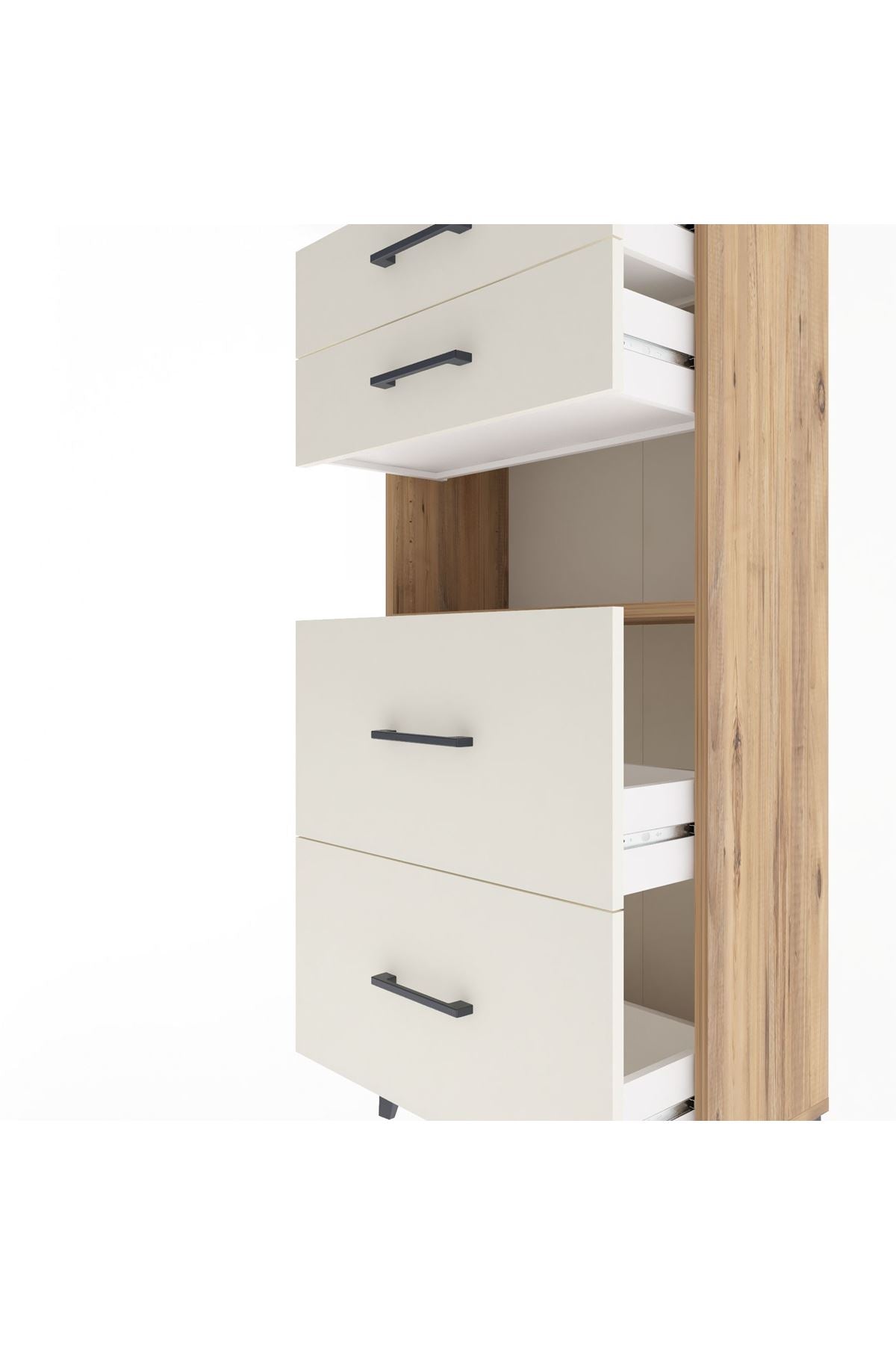 Arges Dolap Tek Raflı 4 Çekmeceli 60x30x134 - S17M036V7A