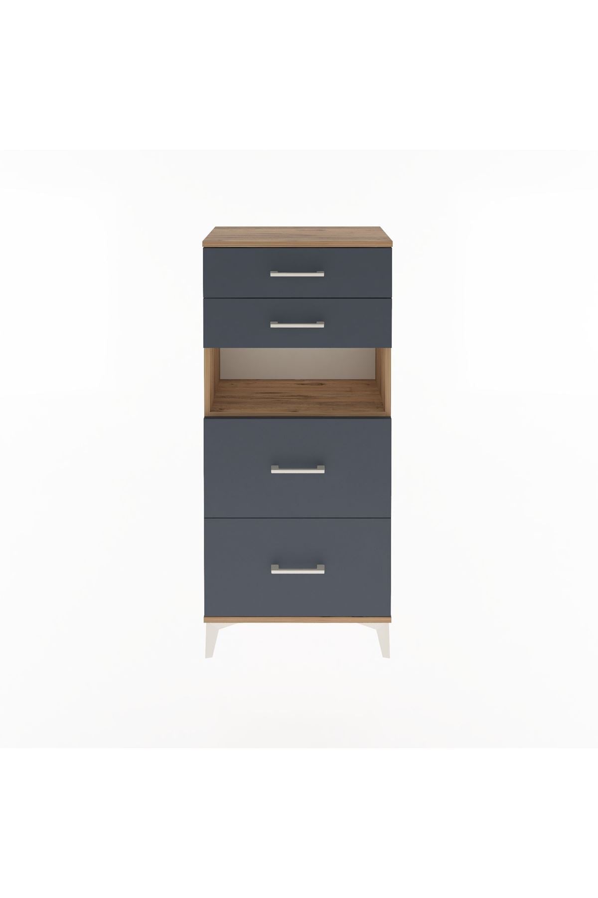 Arges Dolap Tek Raflı 4 Çekmeceli 60x30x134 - S17M036V8A