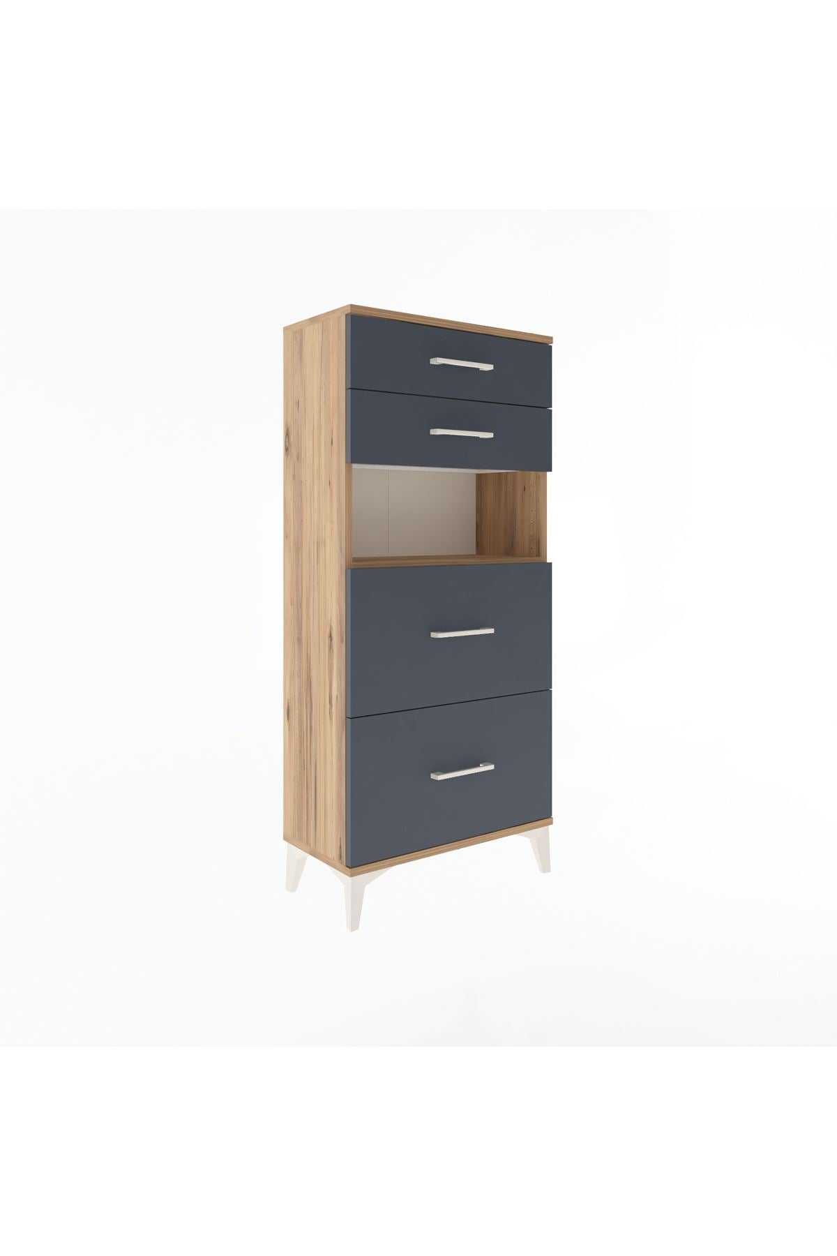Arges Dolap Tek Raflı 4 Çekmeceli 60x30x134 - S17M036V8A