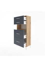Arges Dolap Tek Raflı 4 Çekmeceli 60x30x134 - S17M036V8A